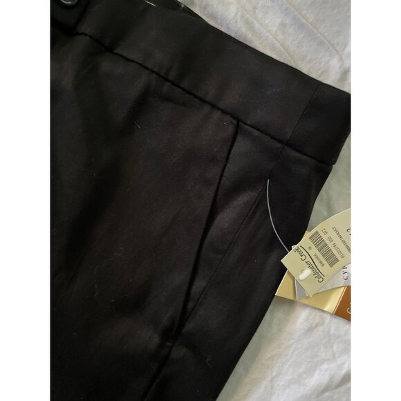 Black Silk Blend Tailored Pants Size 12 Modern Style With Comfort Waistband & Po - Picture 7 of 12